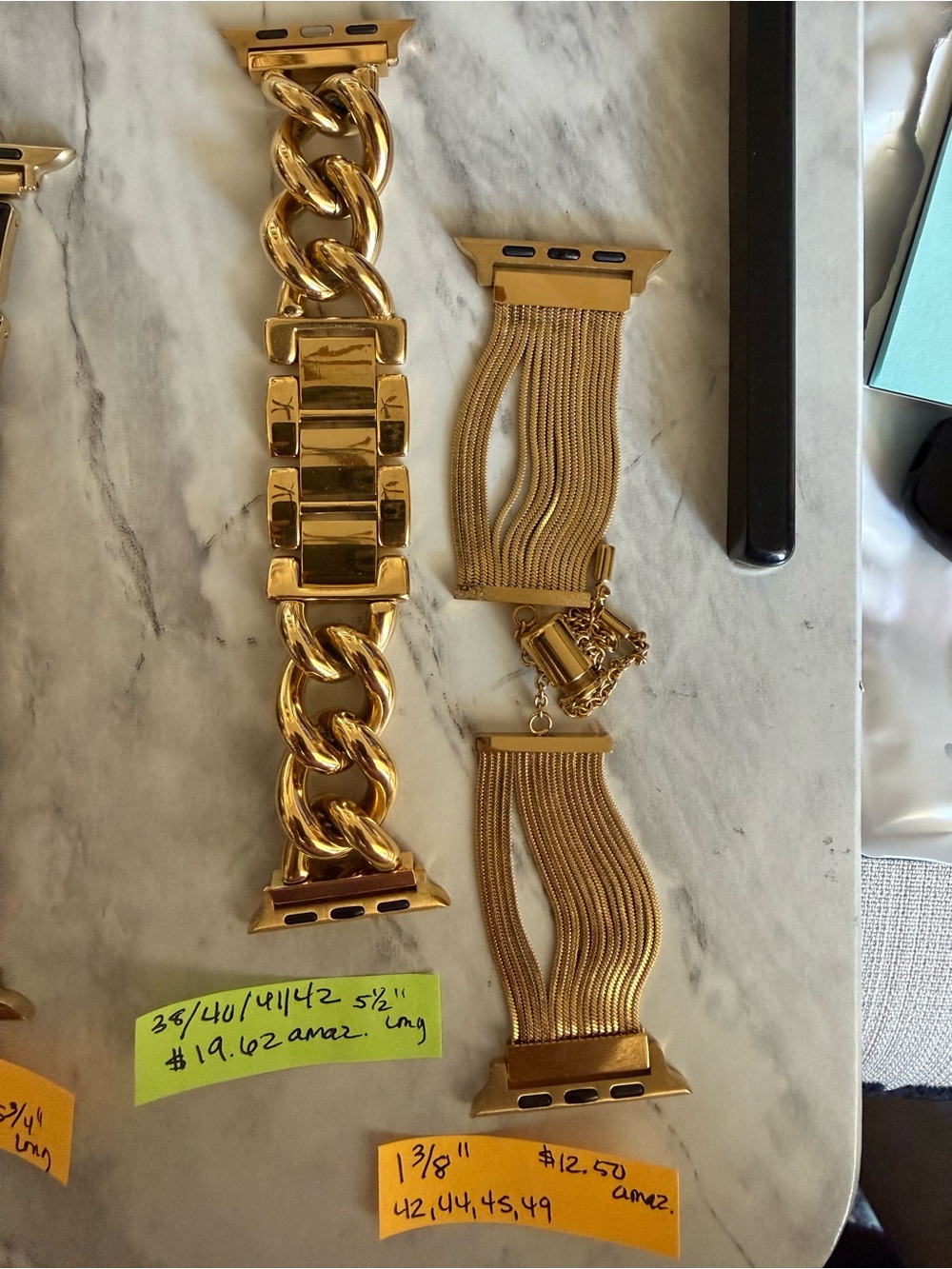 Gold Tone Chunky Chain Apple Watch Bands- never worn